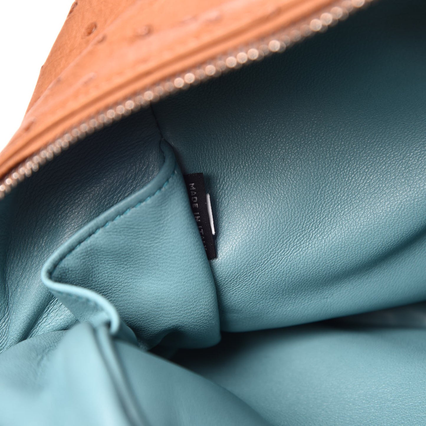 Ostrich Large Inside Tote Caramel Anice