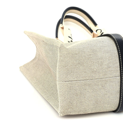 Chloe Cotton Calfskin Large Woody Ribbon Tote  White Blue 7 of 8