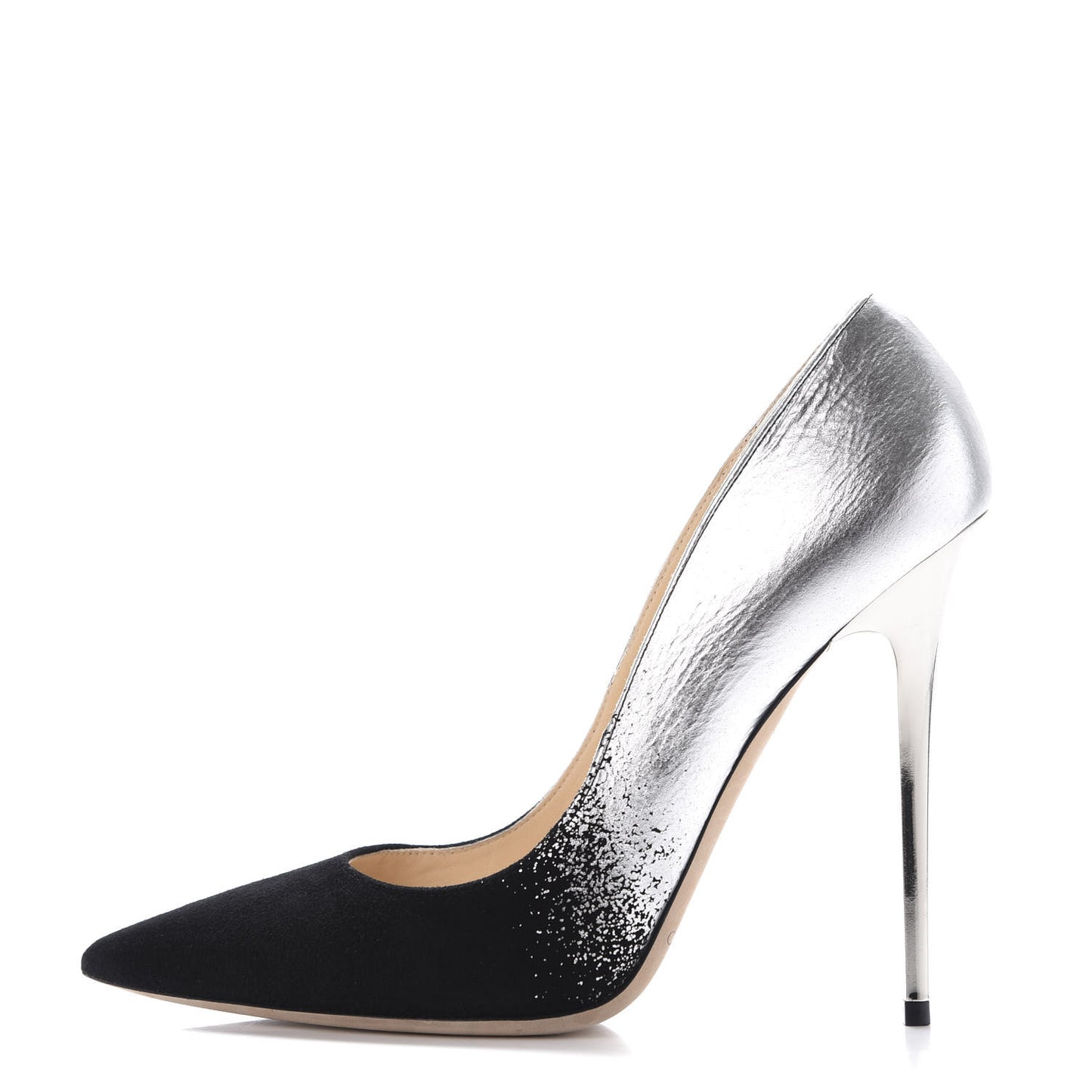 Suede Metallic Leather Degrade Anouk Pumps 40 Silver Black