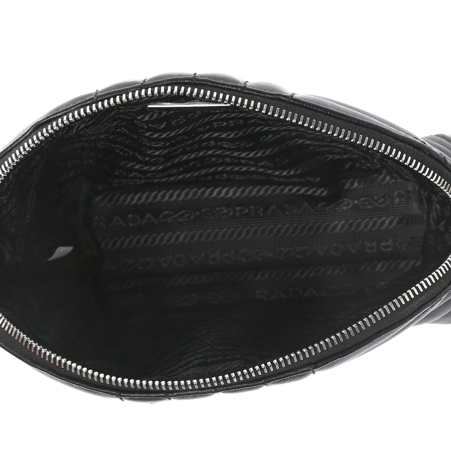 Soft Calfskin Diagramme Wristlet Pouch Bag Black