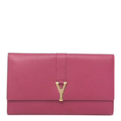 Saint Laurent Textured Calfskin Classic Y Document Case Clutch Fuchsia 1 of 10