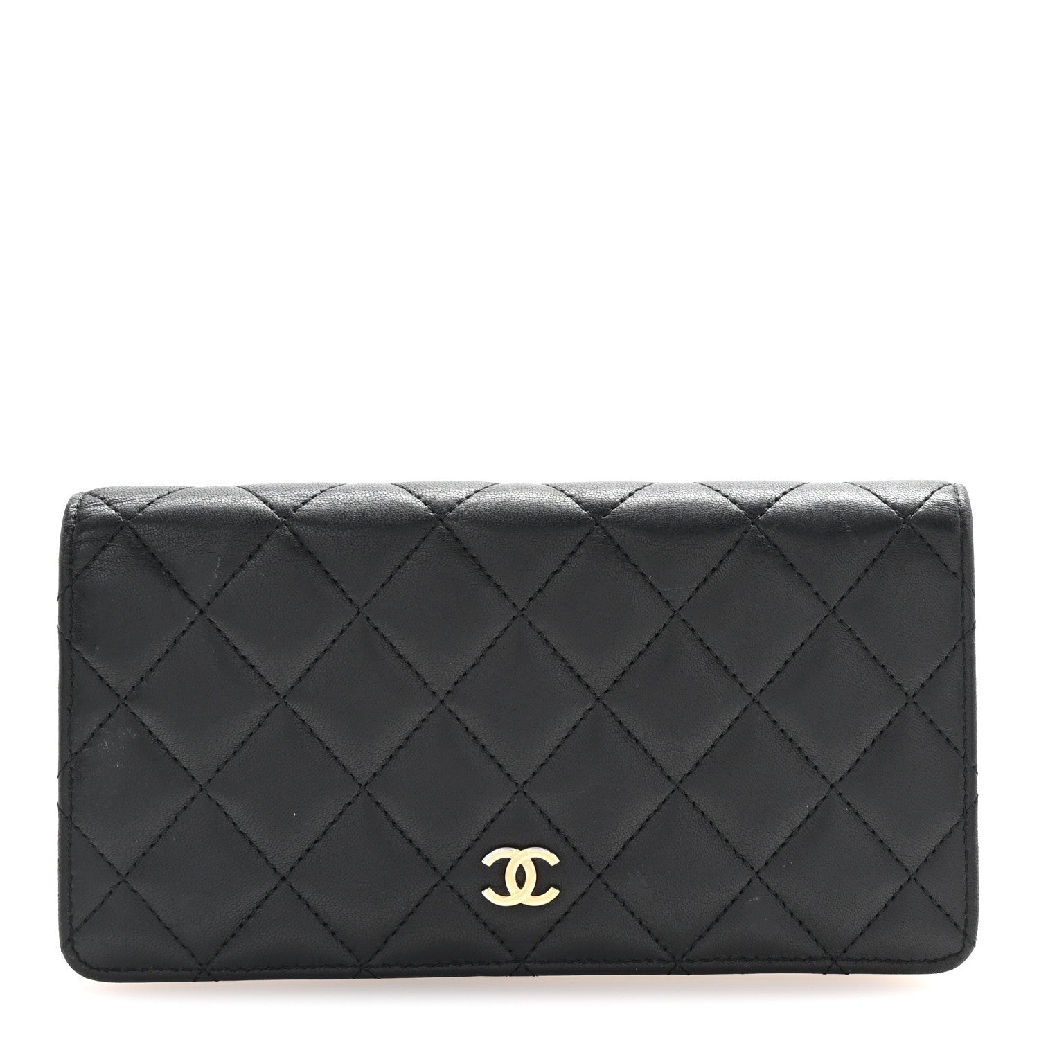 Chanel Lambskin Quilted Yen Wallet Black 1 of 7