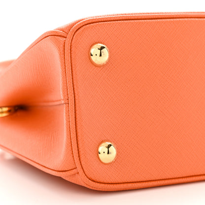 Prada Saffiano Lux Mini Galleria Double Zip Tote Arancio 8 of 9