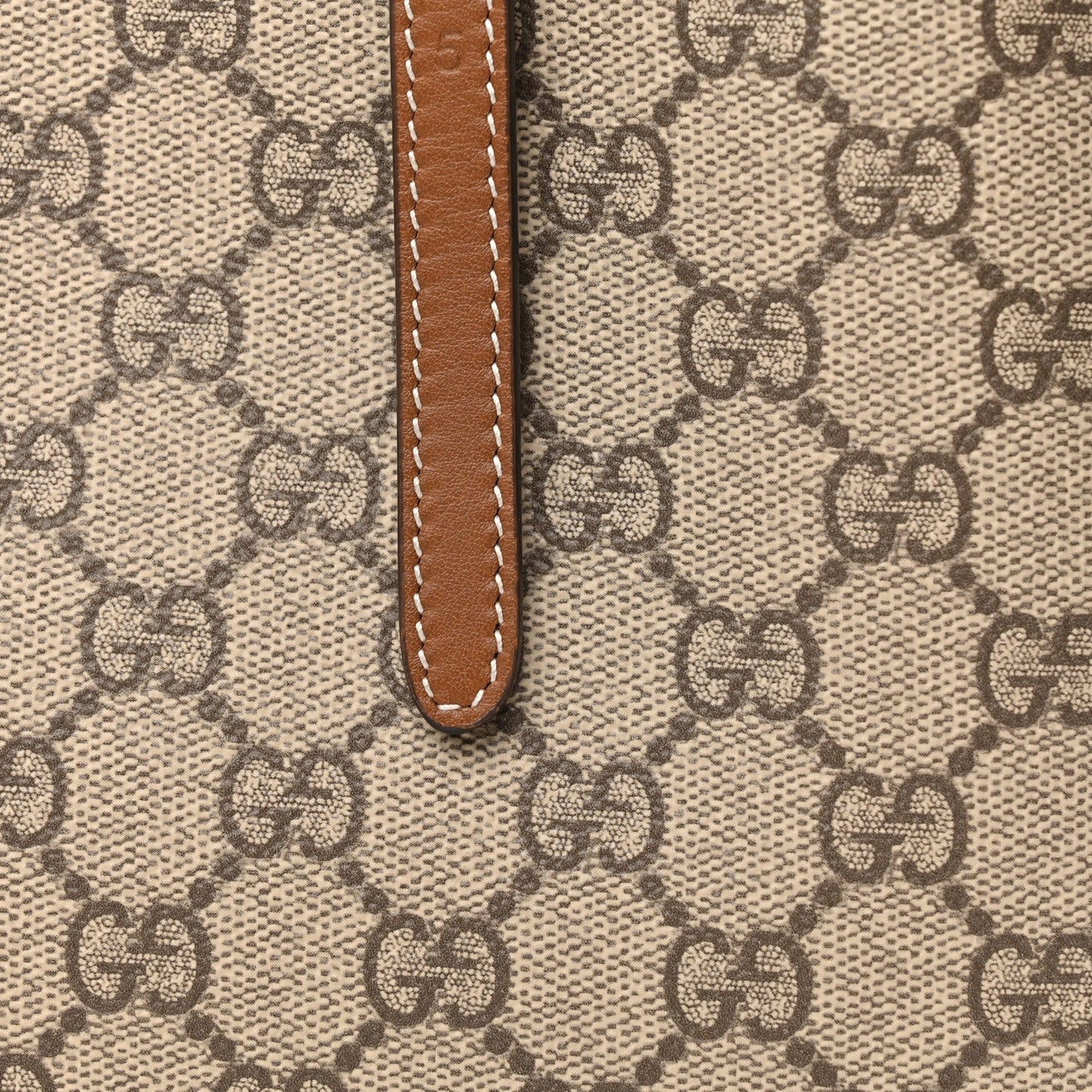 GG Supreme Monogram Emblem Small Tote Bag Beige Dark Brown