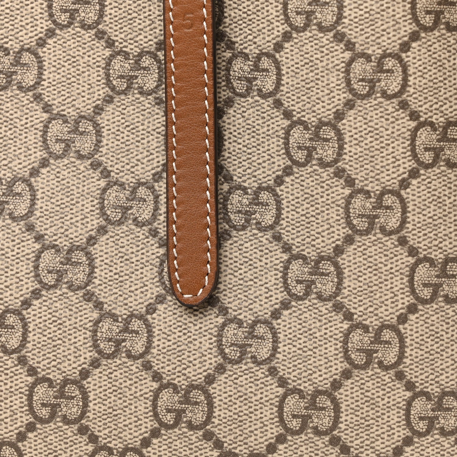 Gucci GG Supreme Monogram Emblem Small Tote Bag Beige Dark Brown 6 of 10