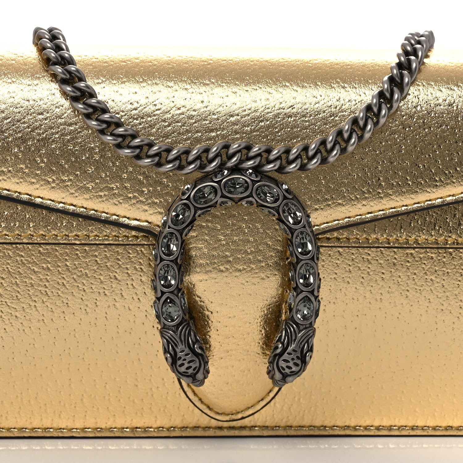 Gucci Metallic Calfskin Super Mini Dionysus Shoulder Bag Gold 7 of 9