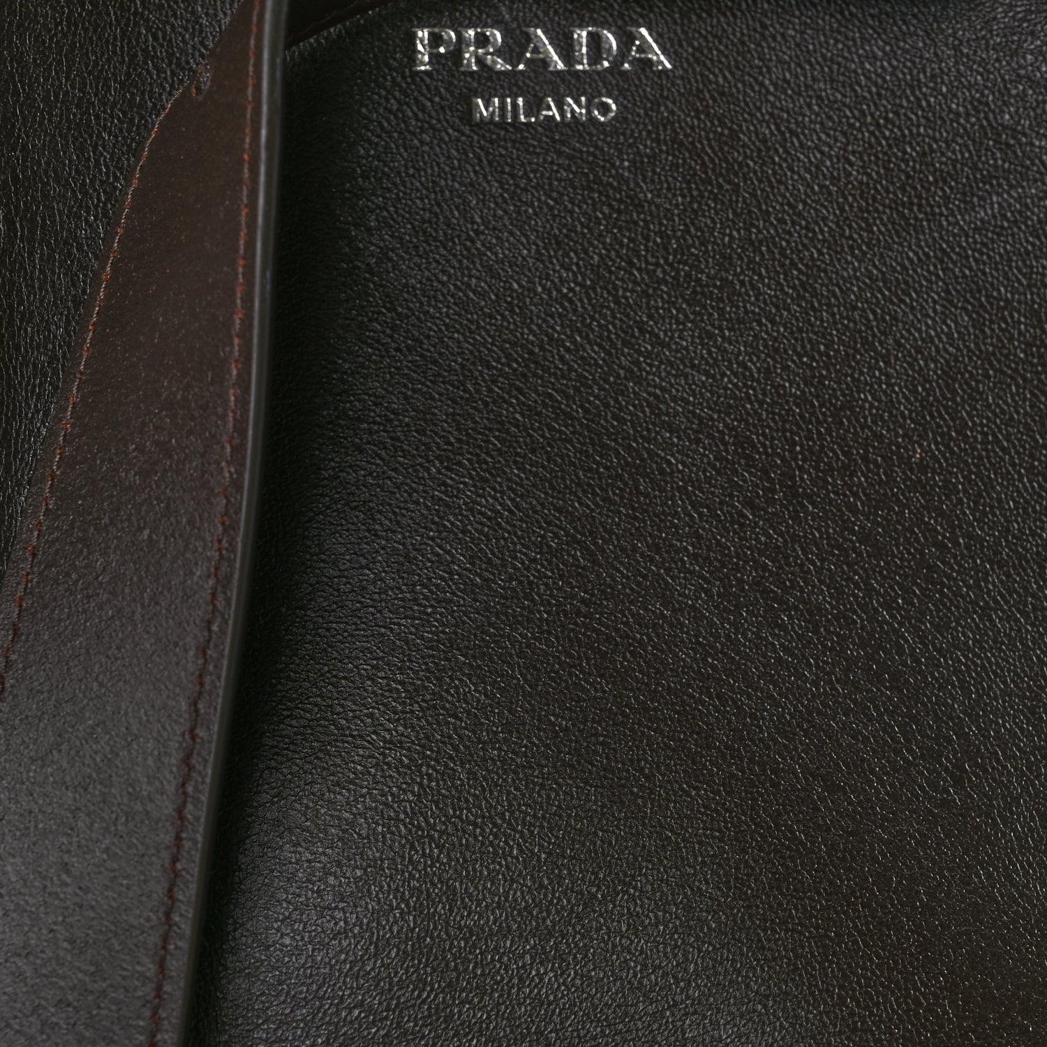 Prada Nappa Vintage Effect Large Buckle Bag With Belt Dark Brown 6 of 8