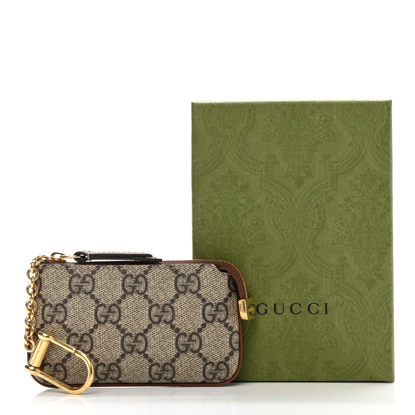 GG Supreme Monogram Key Case Brown