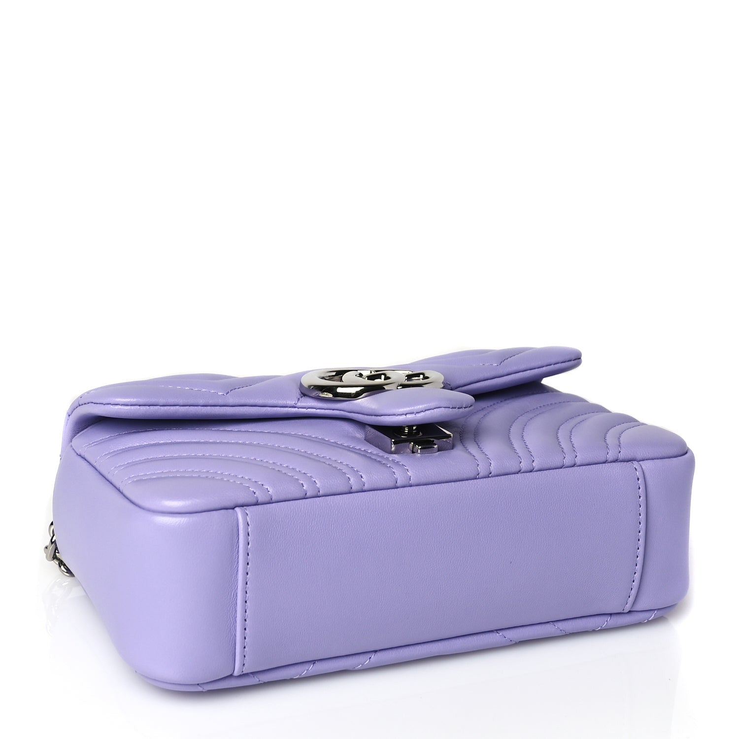 Gucci Lambskin Matelasse Small GG Marmont Shoulder Bag Lilac 3 of 8