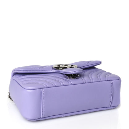 Gucci Lambskin Matelasse Small GG Marmont Shoulder Bag Lilac 3 of 8
