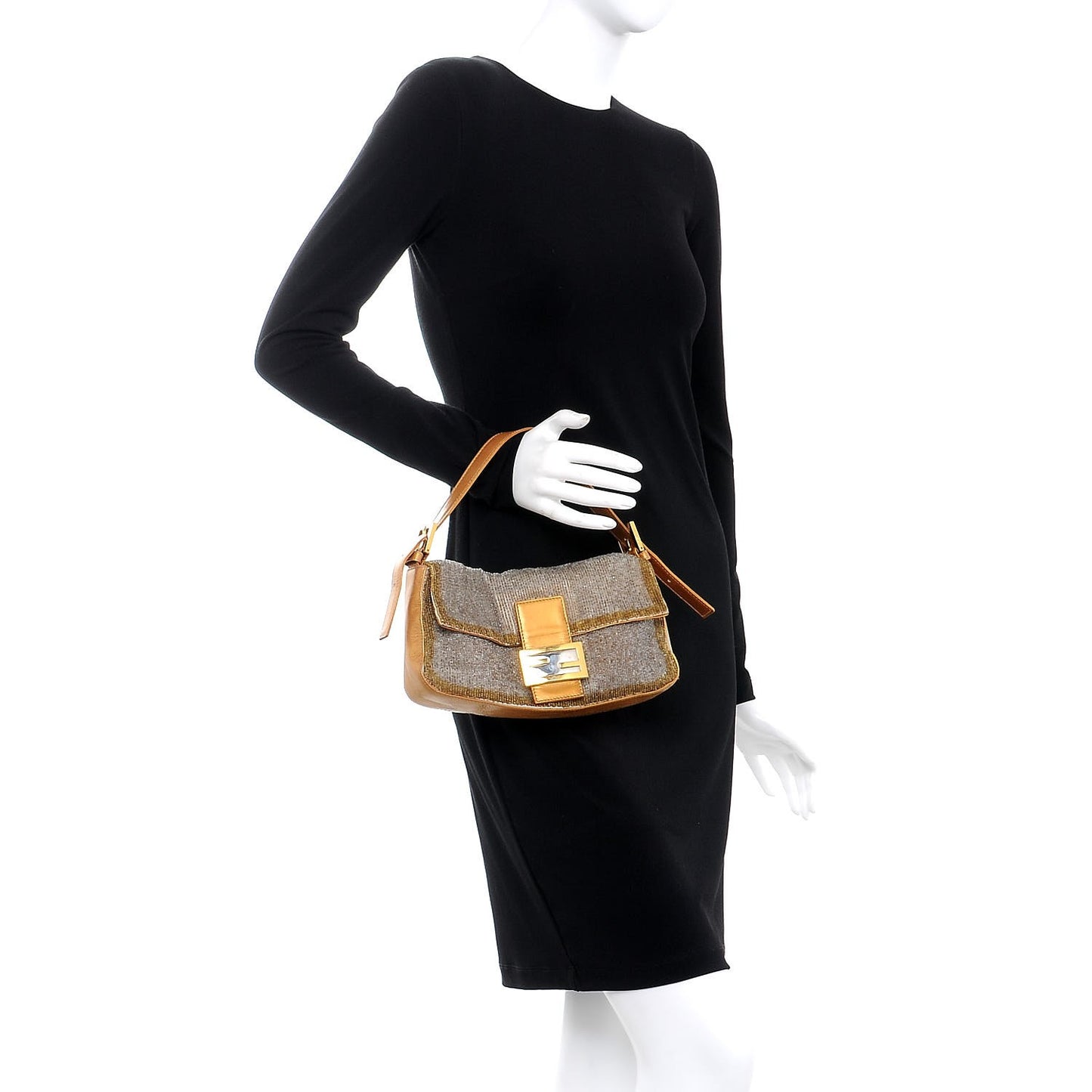 Beaded Baguette Gold Silver