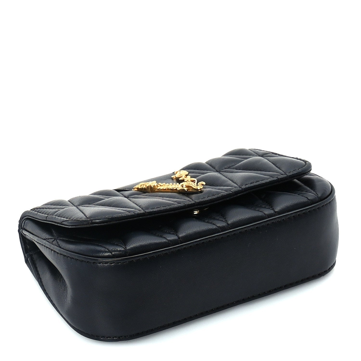 Versace Nappa Quilted Virtus Evening Bag Black 3 of 8