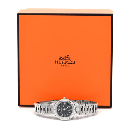 Hermes Stainless Steel 24mm Clipper Quartz Watch Black 5 of 5