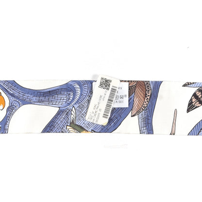 Hermes Silk Tree Of Song Twilly Creme Mauve Ocre 4 of 4