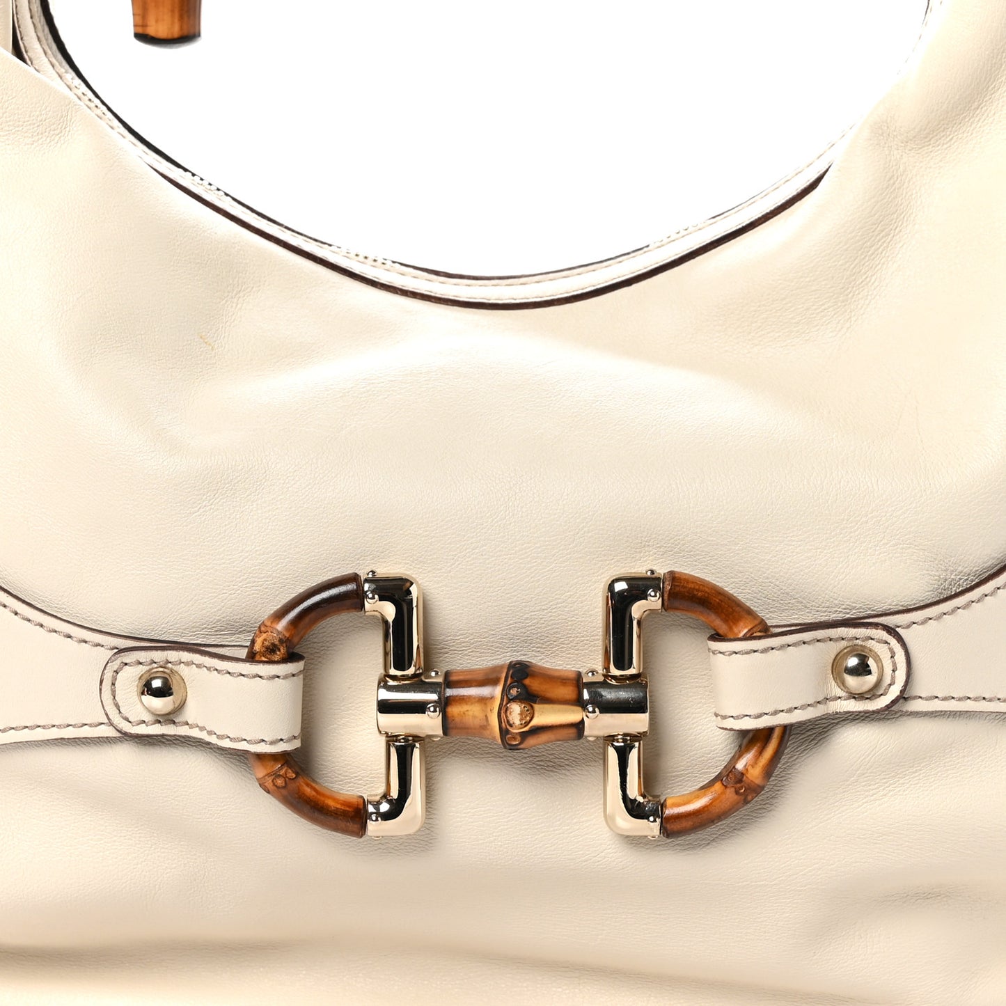 Monogram Bamboo Horsebit Amalfi Hobo Mystic White