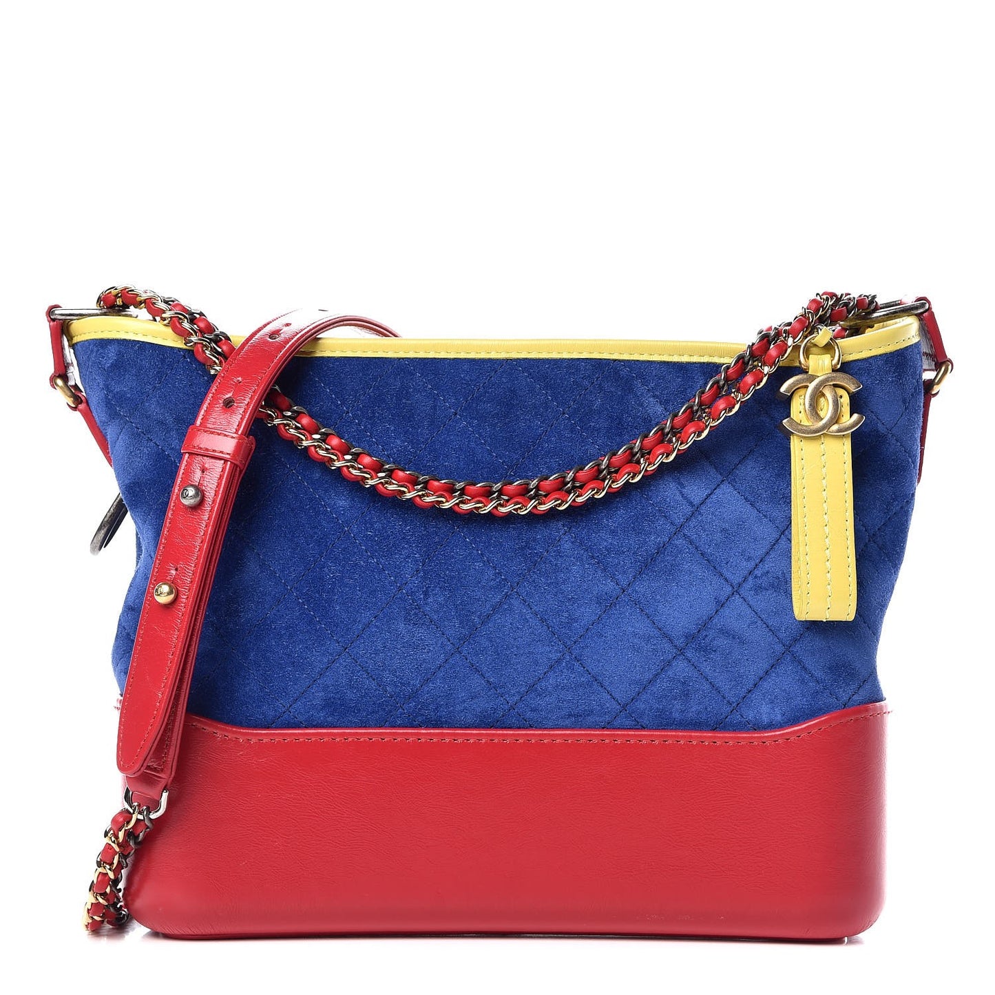 Suede Calfskin Quilted Medium Gabrielle Hobo Multicolor