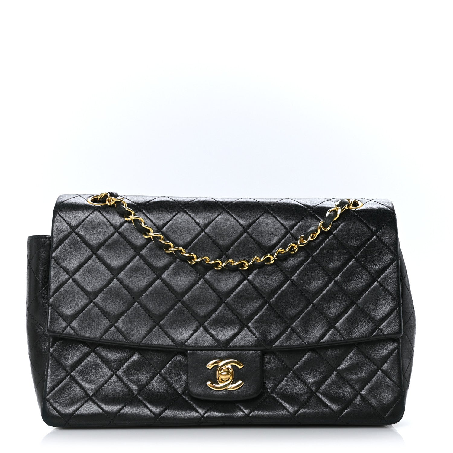 Chanel Lambskin Quilted XL Jumbo Single Flap Black 1 of 10