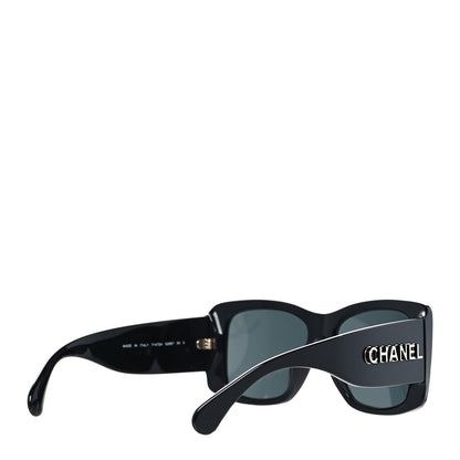 Chanel Acetate CC Logo Square Sunglasses 71472 Black 4 of 8