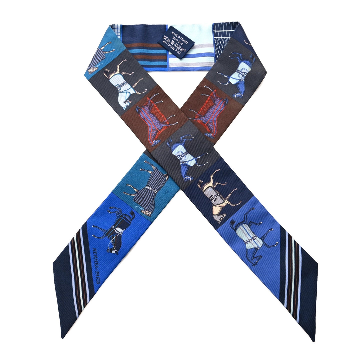 Silk Couvertures Nouvelles Twilly Marine Noisette Ciel