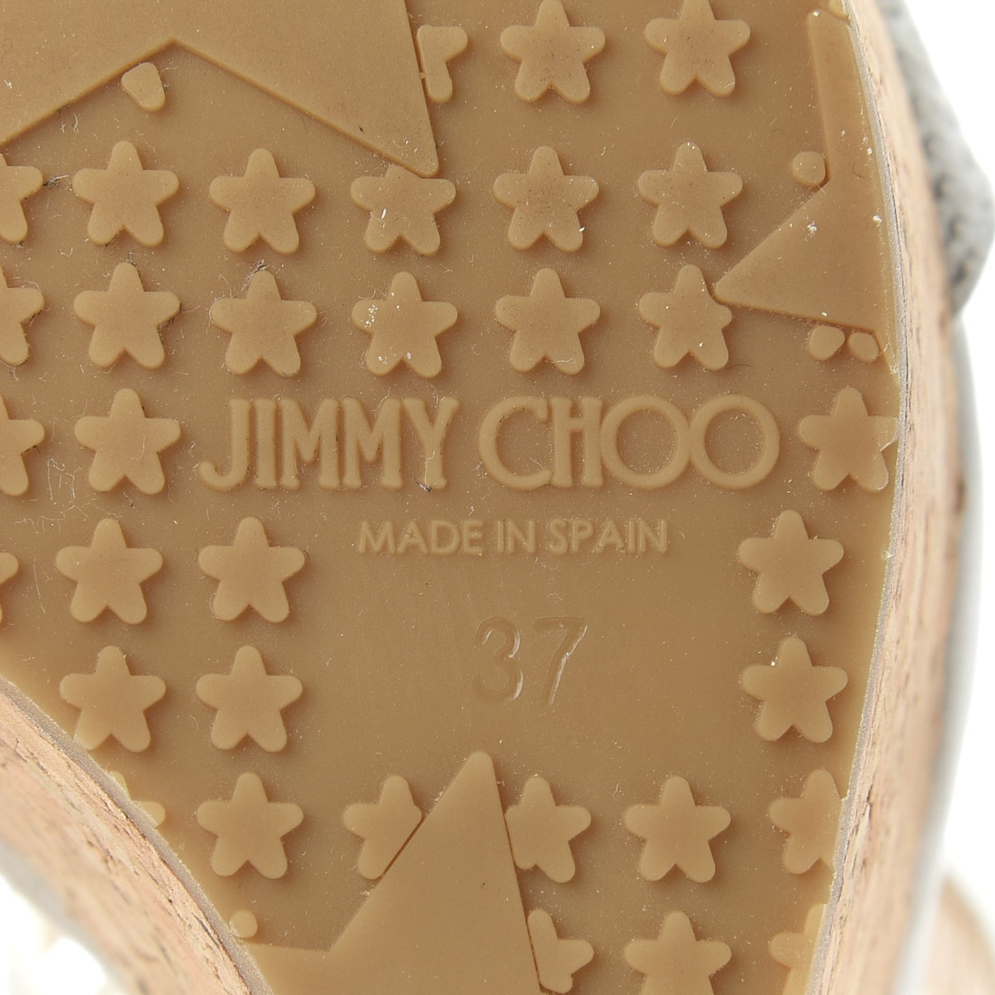 Nubuck Embossed Cork Portia 120 Wedge Sandals 37 Latte