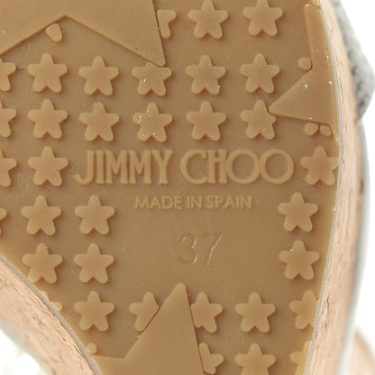 Jimmy Choo Nubuck Embossed Cork Portia 120 Wedge Sandals 37 Latte 6 of 10