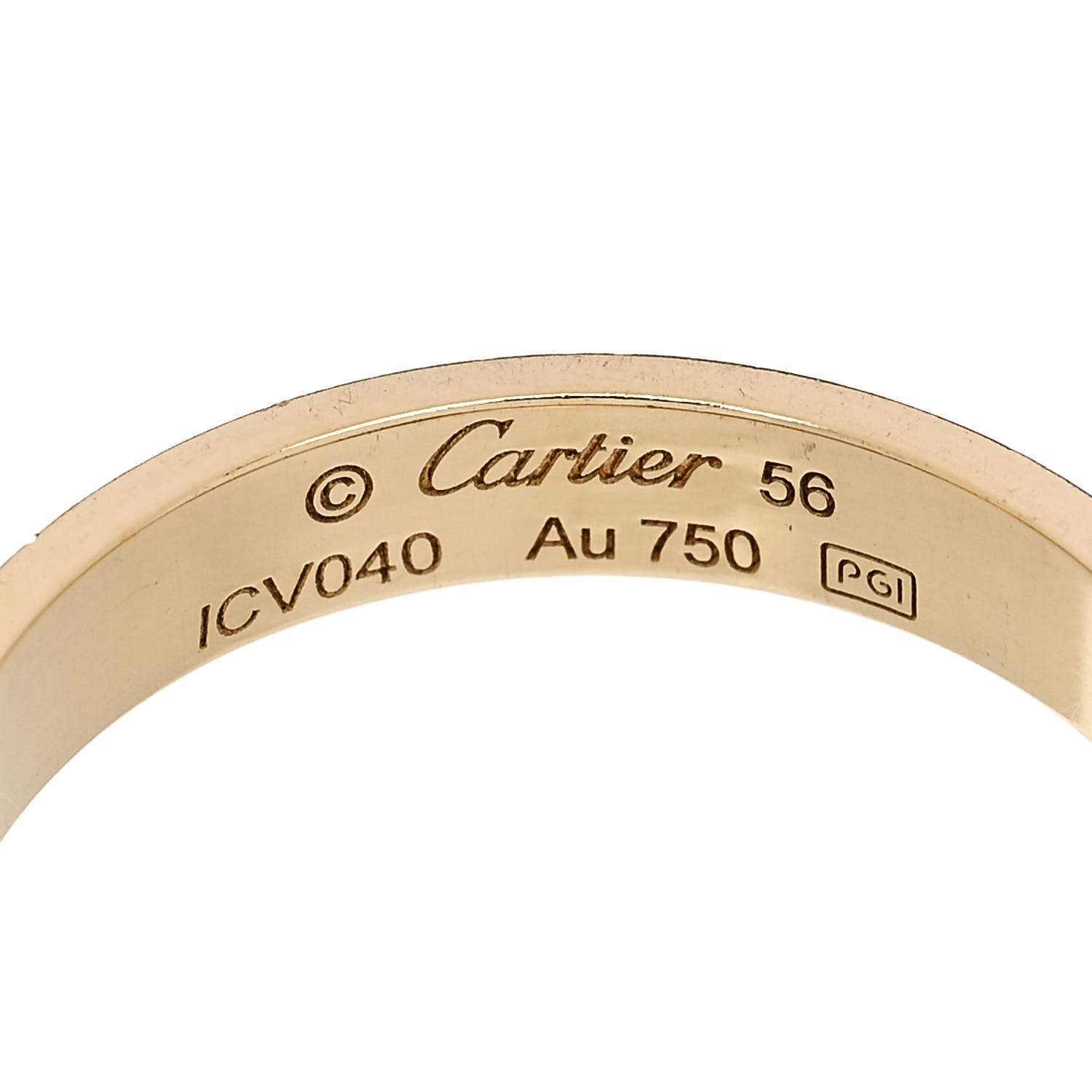 Cartier 18K Yellow Gold 3.5mm LOVE Wedding Band Ring 56 7.5 4 of 4