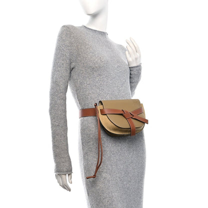 Loewe Calfskin Suede Gate Belt Bag Gold Tan 2 of 7