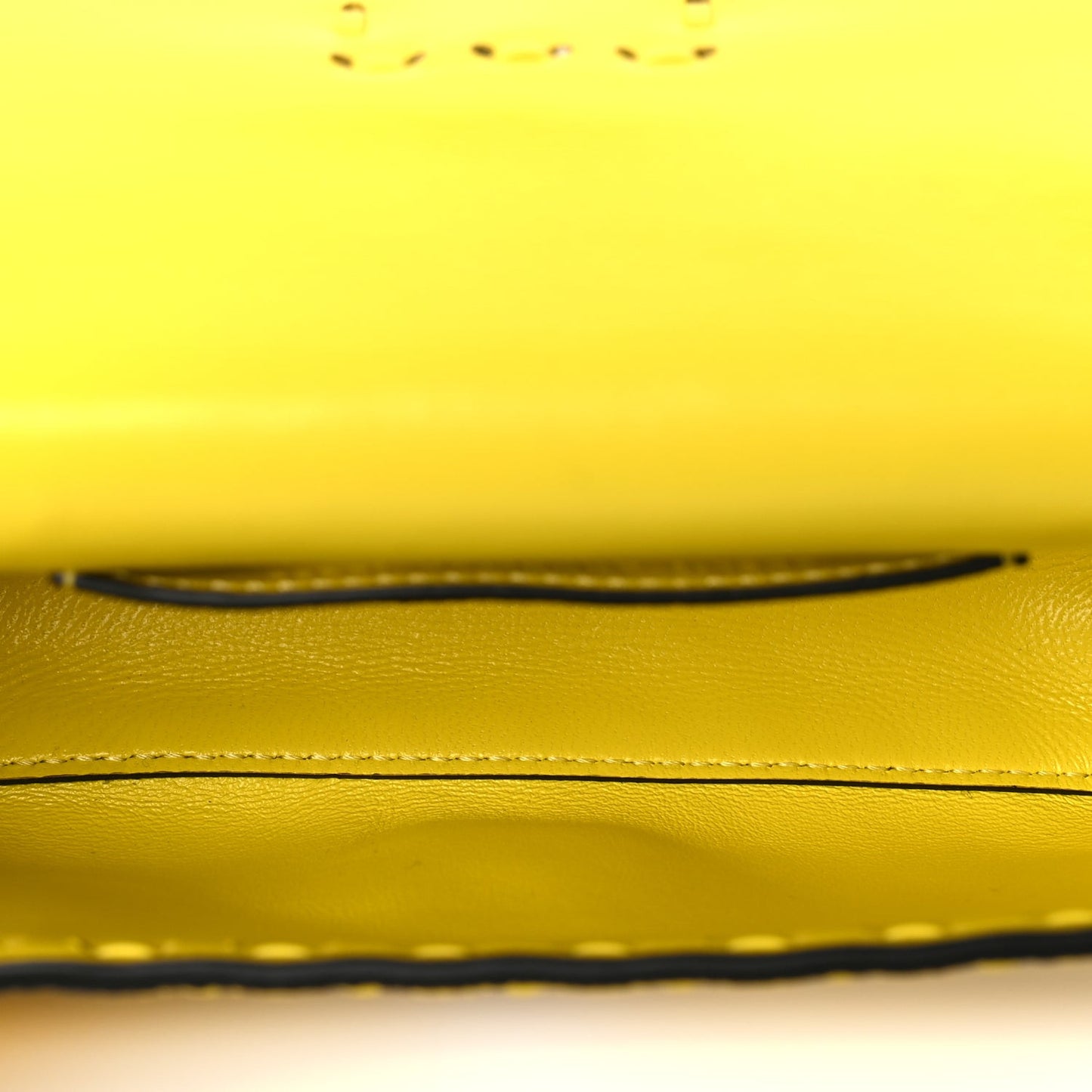 Cuoio Roma Sellerissima Nappa Sintetica Tape Stitch Mini Baguette Acid Yellow