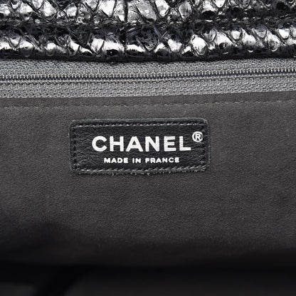 Chanel Python Accordion Tote Black 6 of 7