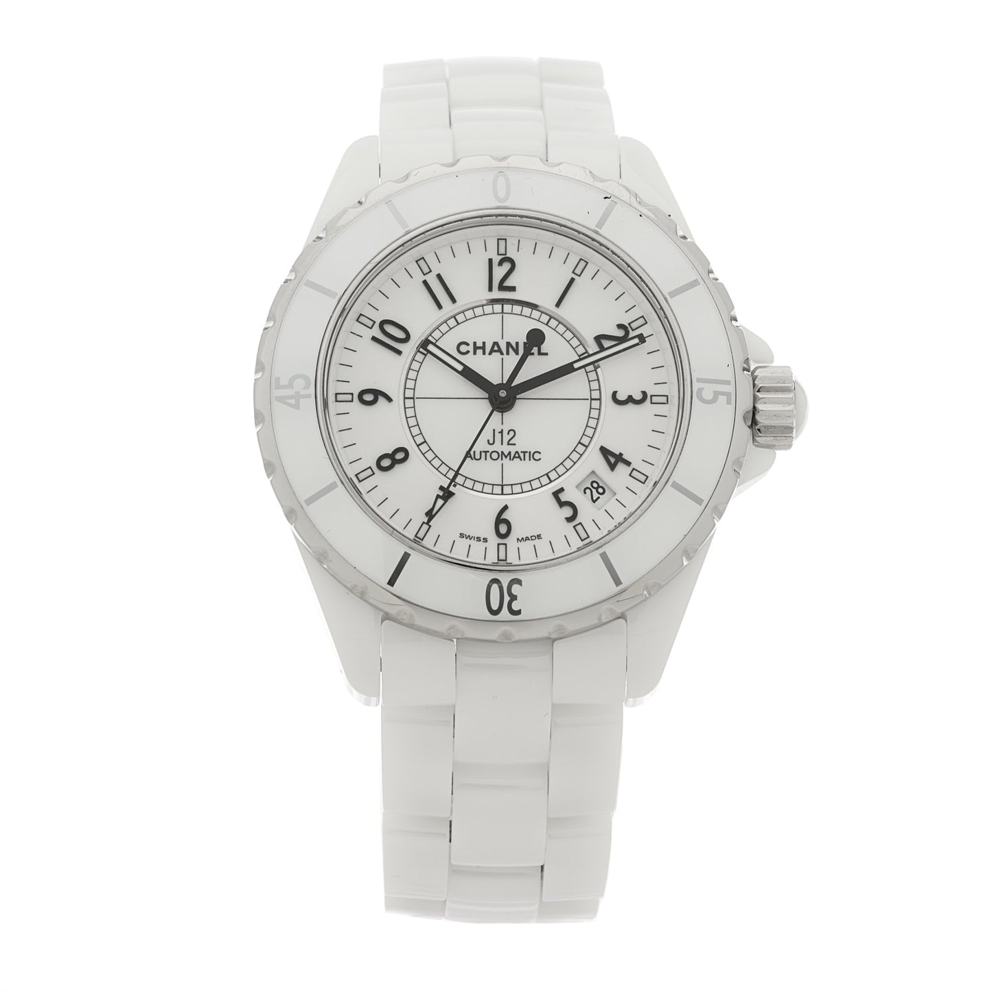 Stainless Steel Ceramic 38mm J12 Automatic Watch White