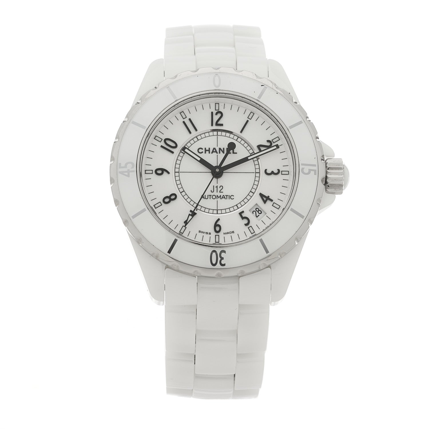 Chanel Stainless Steel Ceramic 38mm J12 Automatic Watch White 1 of 5