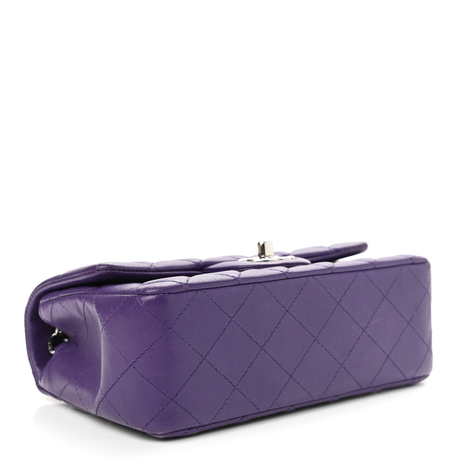 Chanel Lambskin Quilted Mini Rectangular Flap Purple 4 of 14
