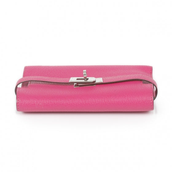 Hermes Chevre de Coromandel Medium Kelly Wallet Fuchsia 4 of 11