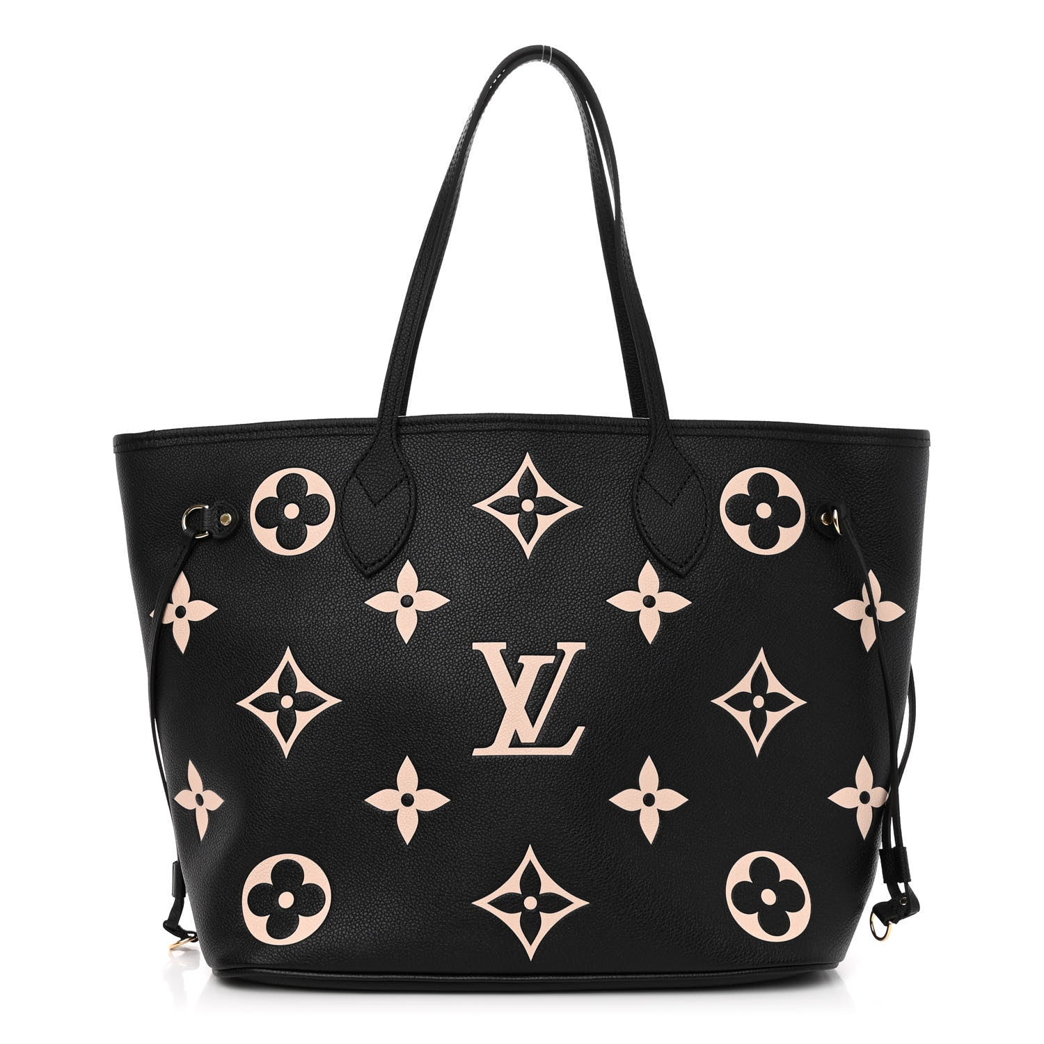 Louis Vuitton Empreinte Monogram Giant Neverfull MM Black Beige 1 of 9