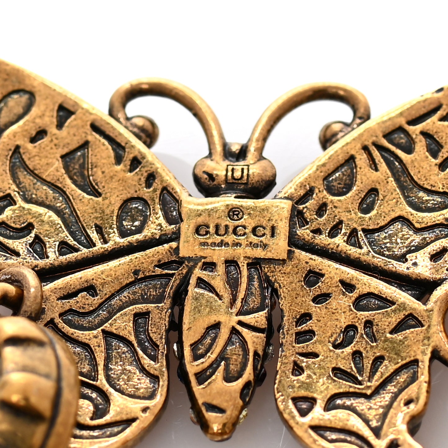 Crystal Butterfly Bracelet Aged Gold Multicolor