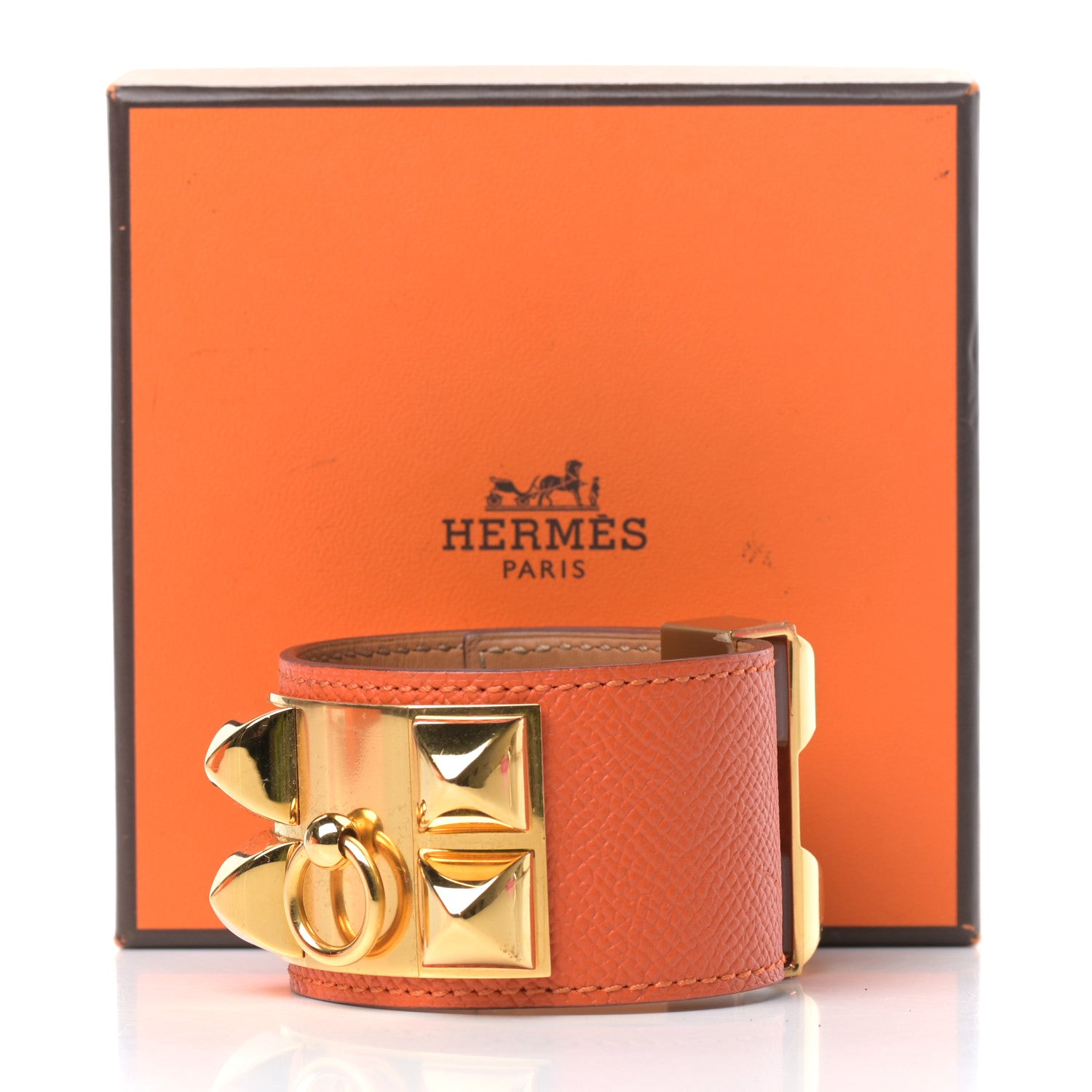Hermes Epsom Collier de Chien CDC Bracelet S Orange 6 of 6