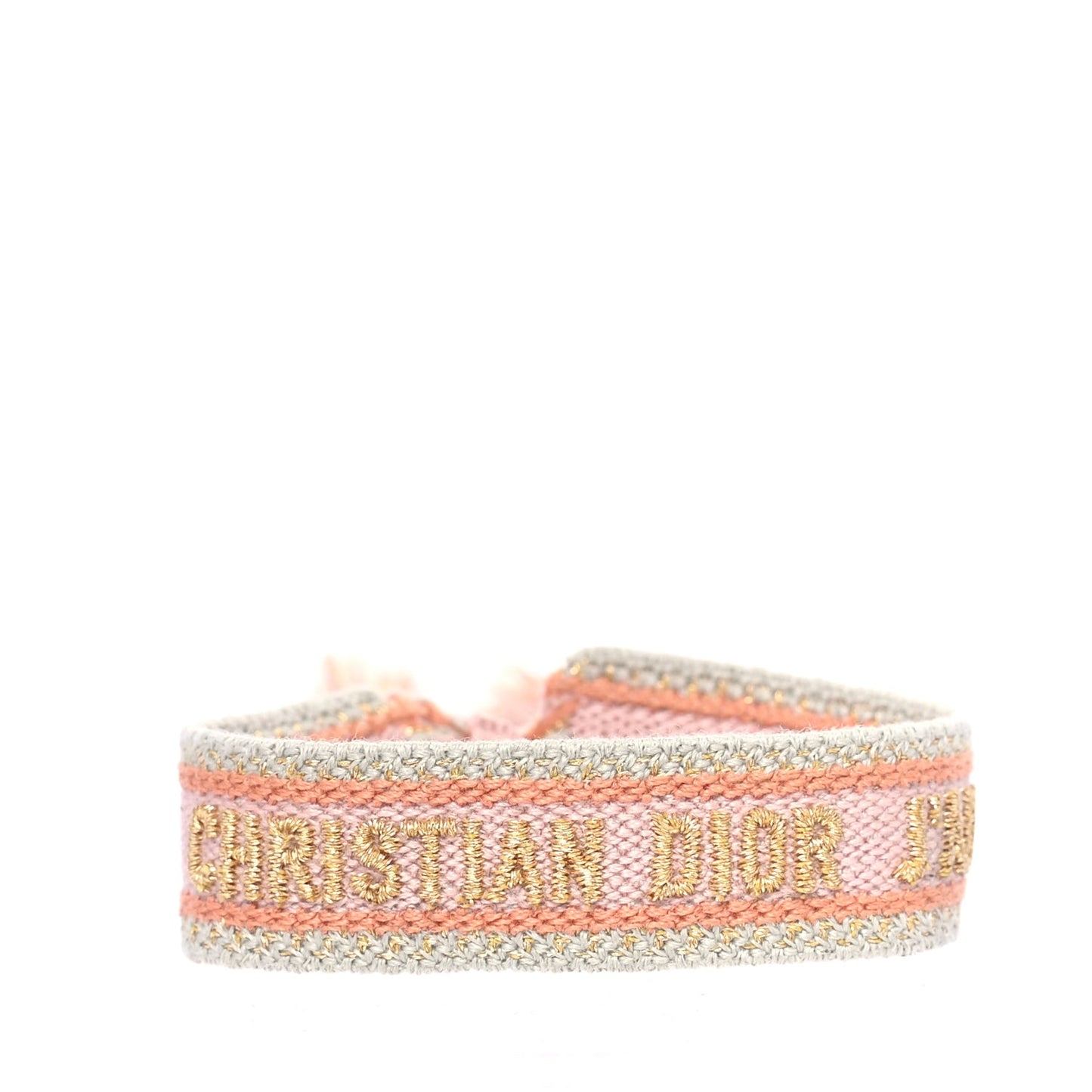 Woven Cotton J'Adior Friendship Bracelet Set Gold Pink