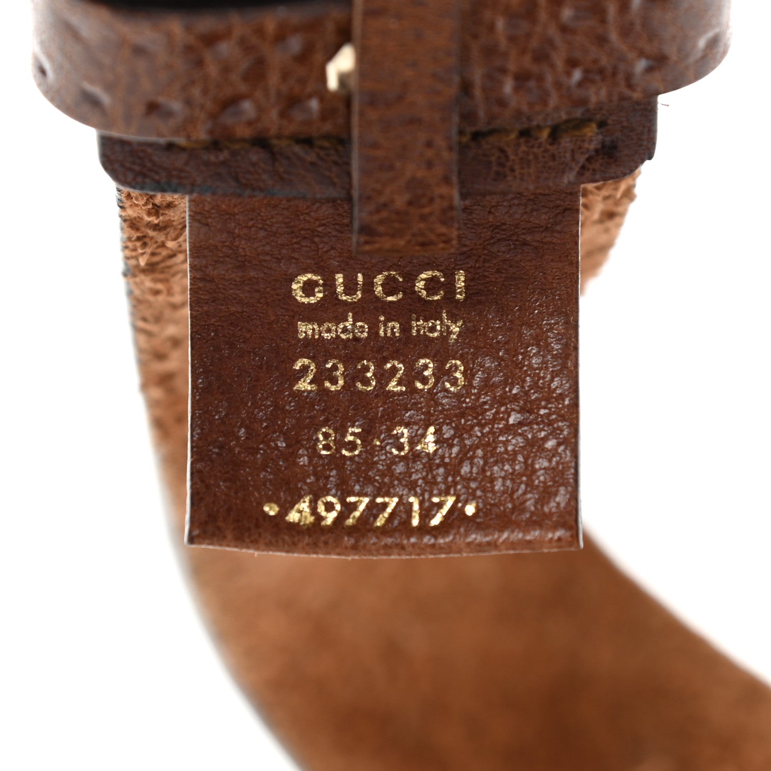 Gucci Calfskin G Belt 85 34 Brown 3 of 5