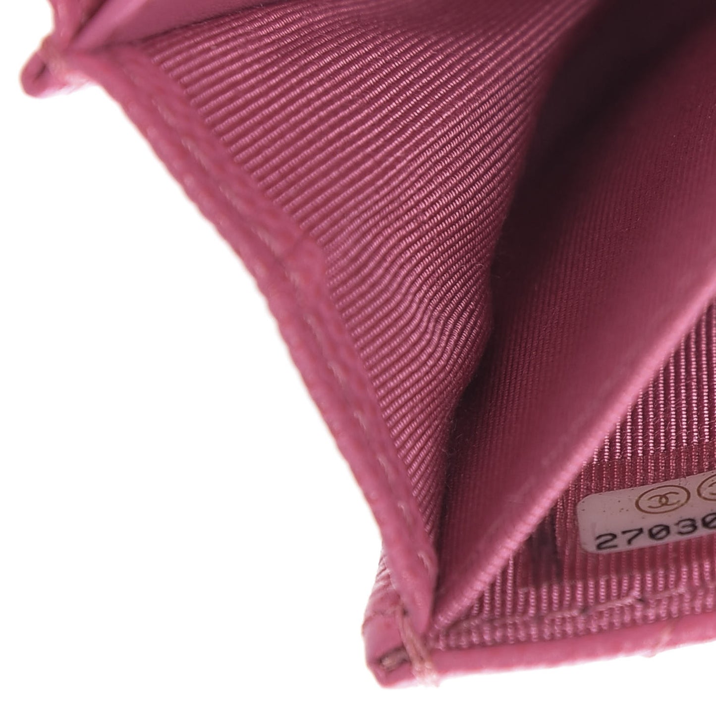 Caviar Quilted Flap Card Holder Wallet Pink