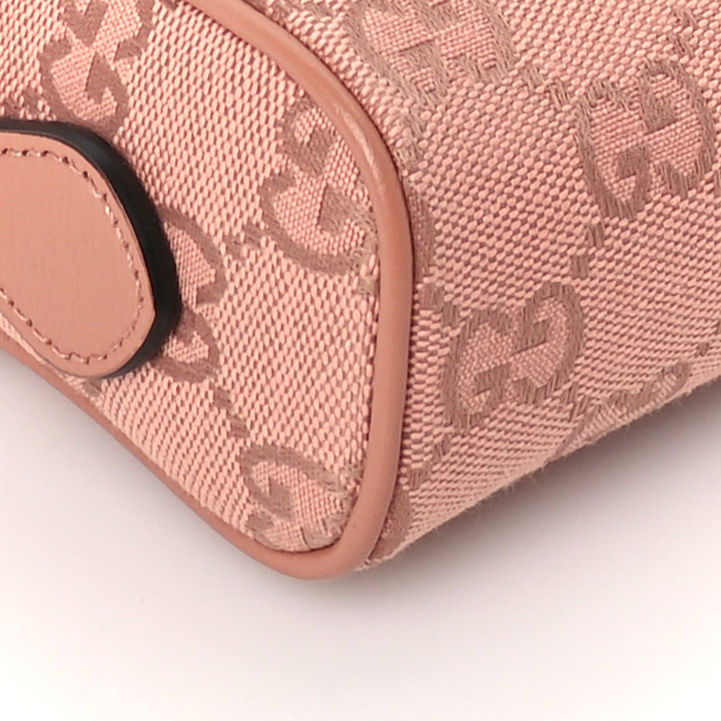 Monogram Textured Dollar Calfskin Mini Ophidia Shoulder Bag Cloche Rose Pink