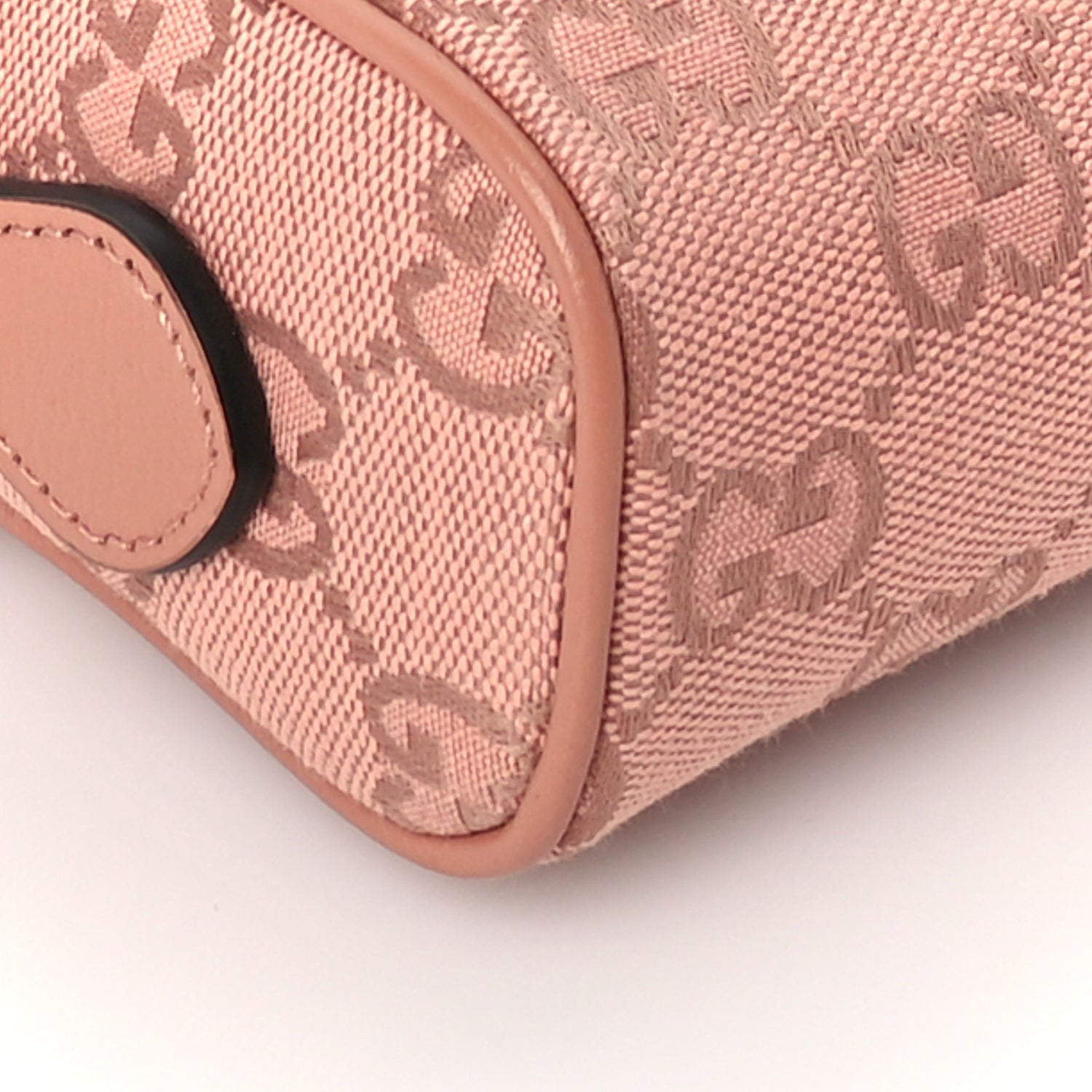 Gucci Monogram Textured Dollar Calfskin Mini Ophidia Shoulder Bag Cloche Rose Pink 7 of 8