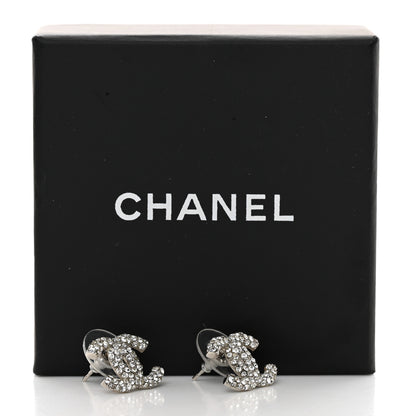 Chanel Crystal CC Earrings Silver 5 of 5