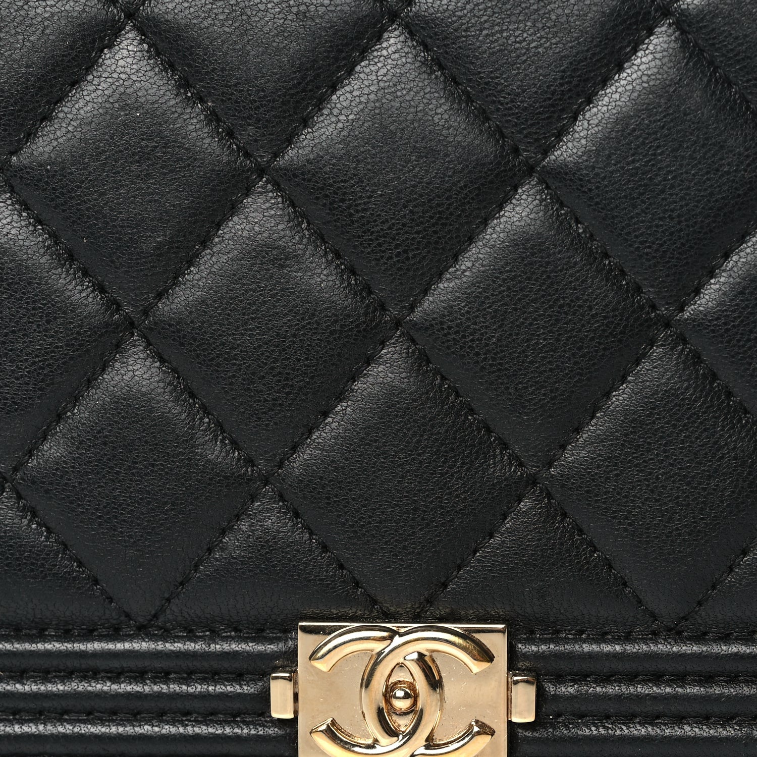 Chanel Lambskin Quilted Boy Yen Wallet Black 8 of 10