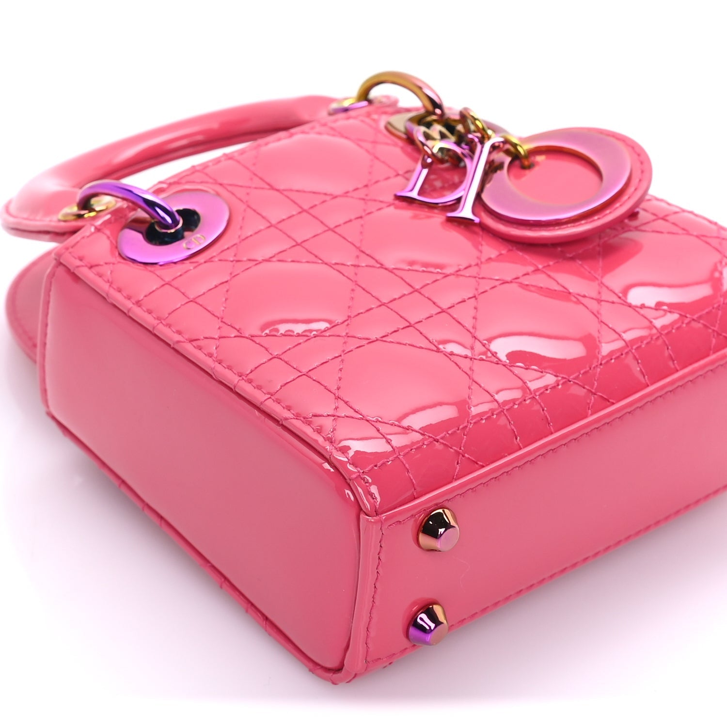 Christian Dior Patent Cannage Micro Lady Dior  Pink 7 of 7