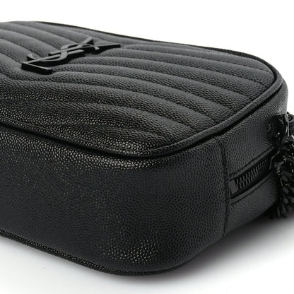Saint Laurent Grain De Poudre Matelasse Monochrome Monogram Mini Lou Camera Bag Black 8 of 8
