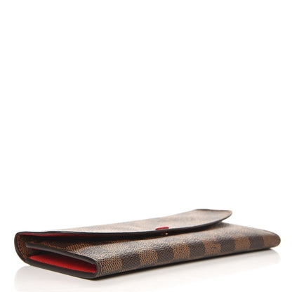 Louis Vuitton Damier Ebene Emilie Wallet Red 4 of 8