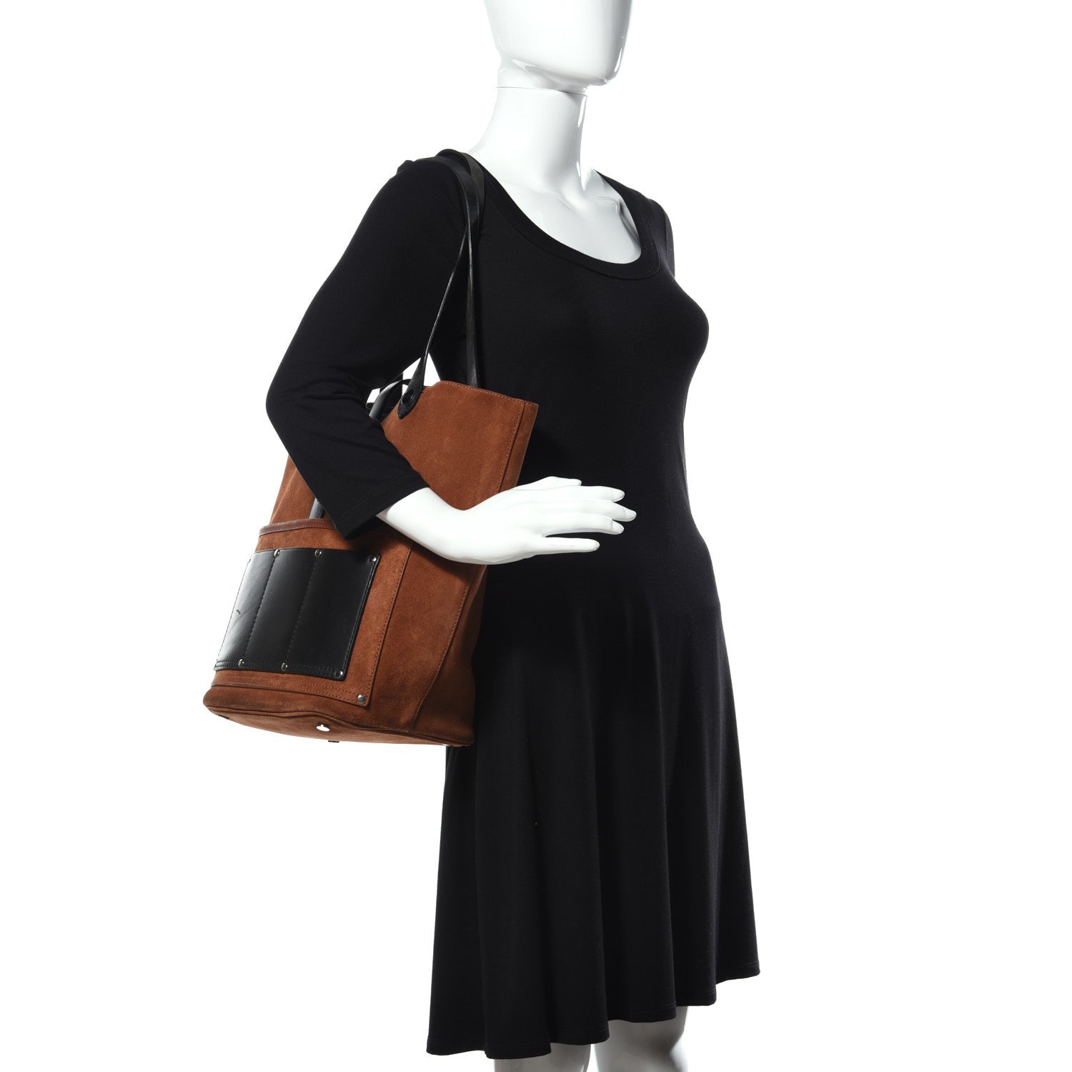 Alexander Wang Suede Calfskin Mason Tote Brown Black 2 of 12