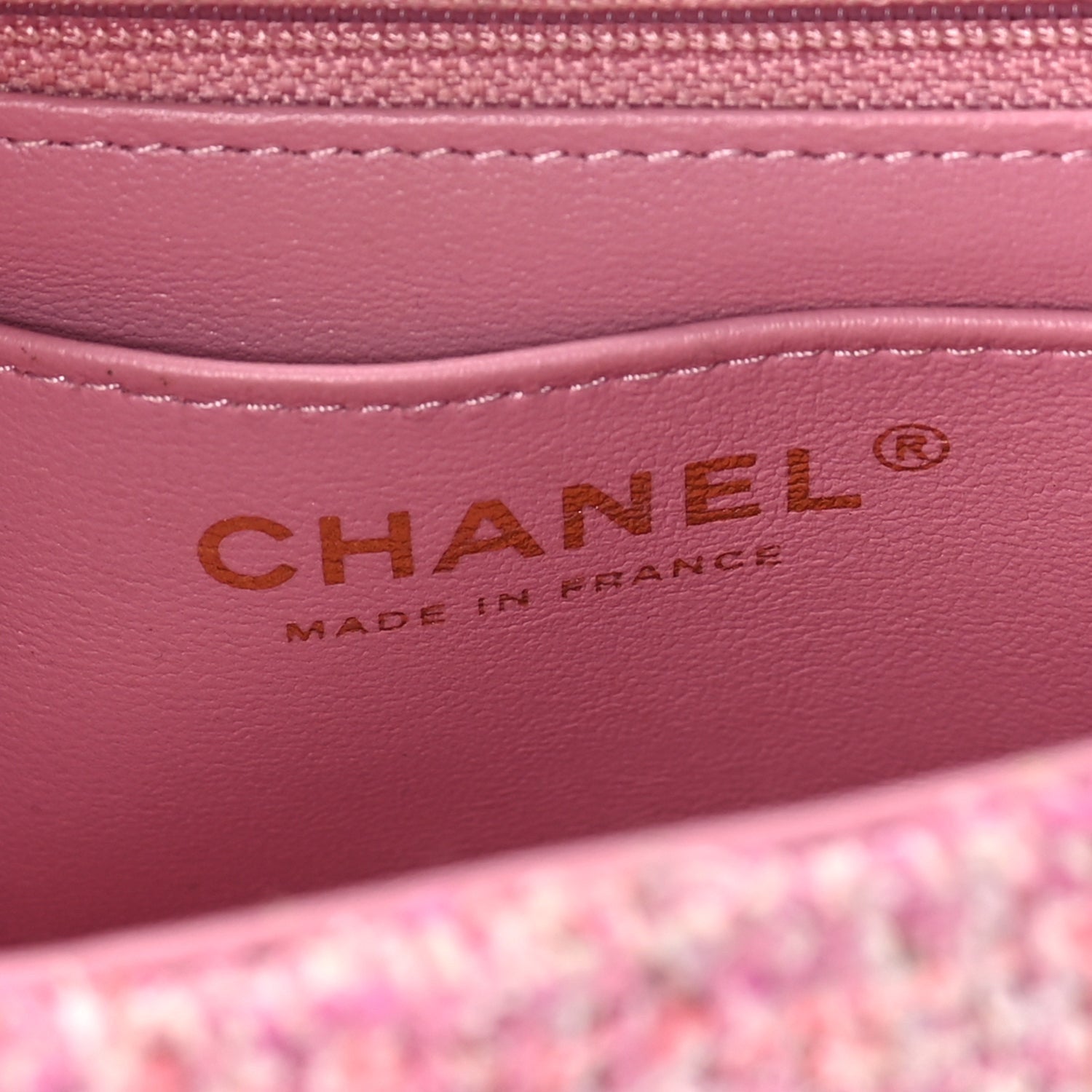 Chanel Tweed Quilted Mini Rectangular Flap Pink 5 of 7
