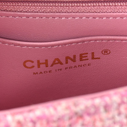 Chanel Tweed Quilted Mini Rectangular Flap Pink 5 of 7