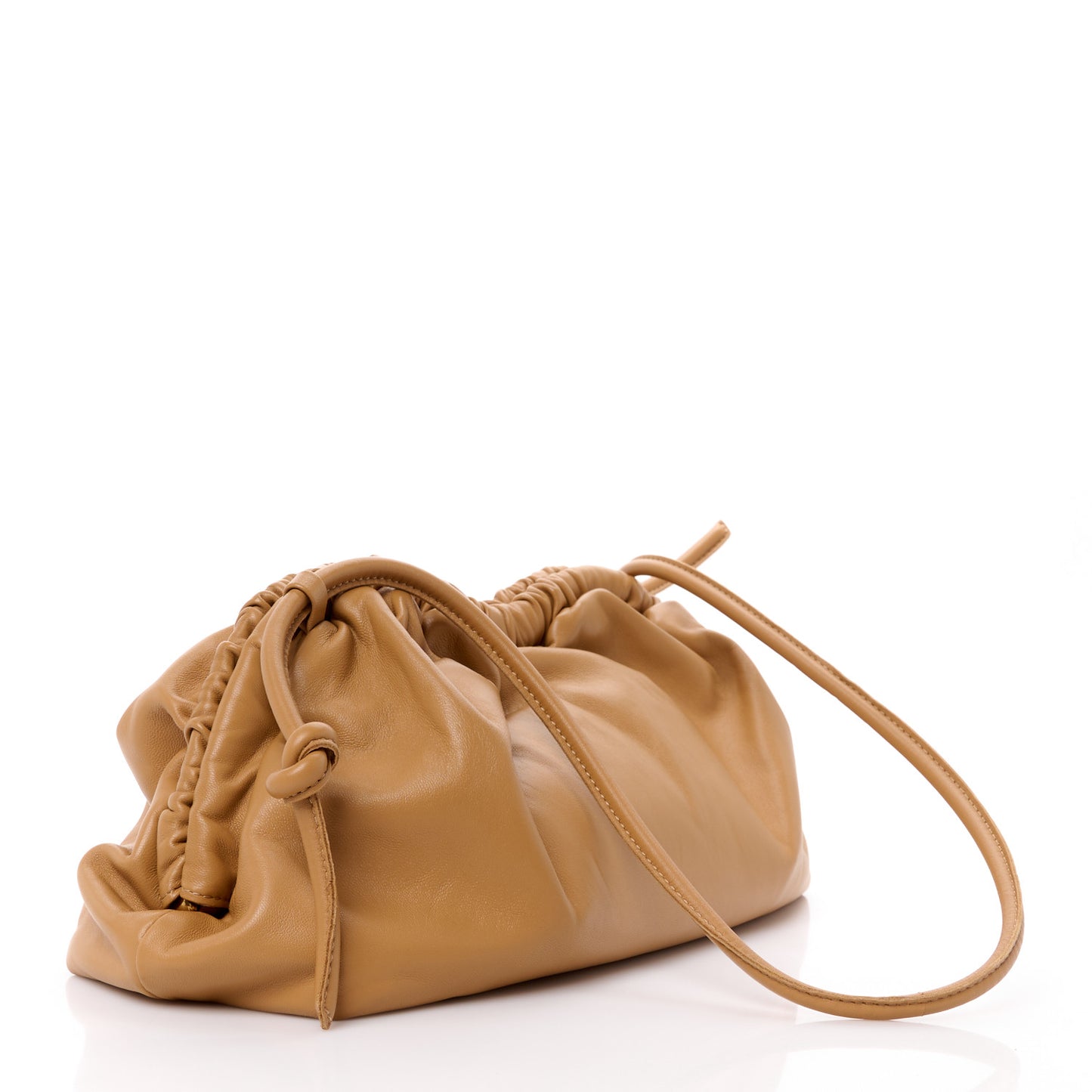 Lambskin Twist Cloud Chain Clutch Caramel